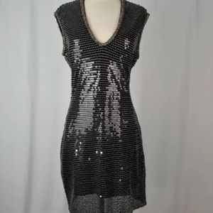 Saylor Medium Black Sequin Sleeveless Mini Dress